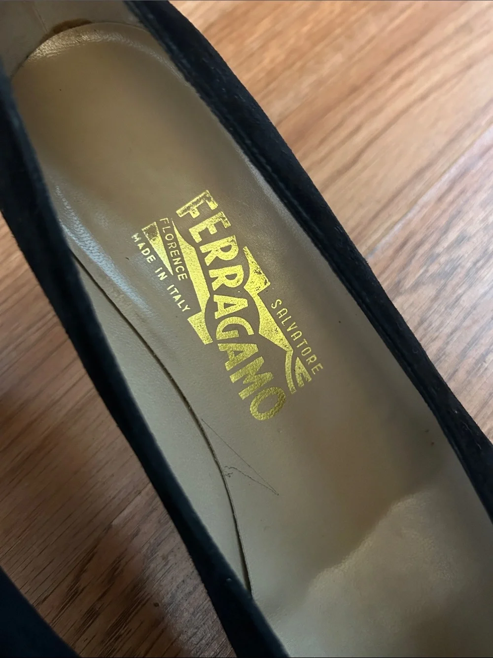 Black Salvatore Ferragamo heels